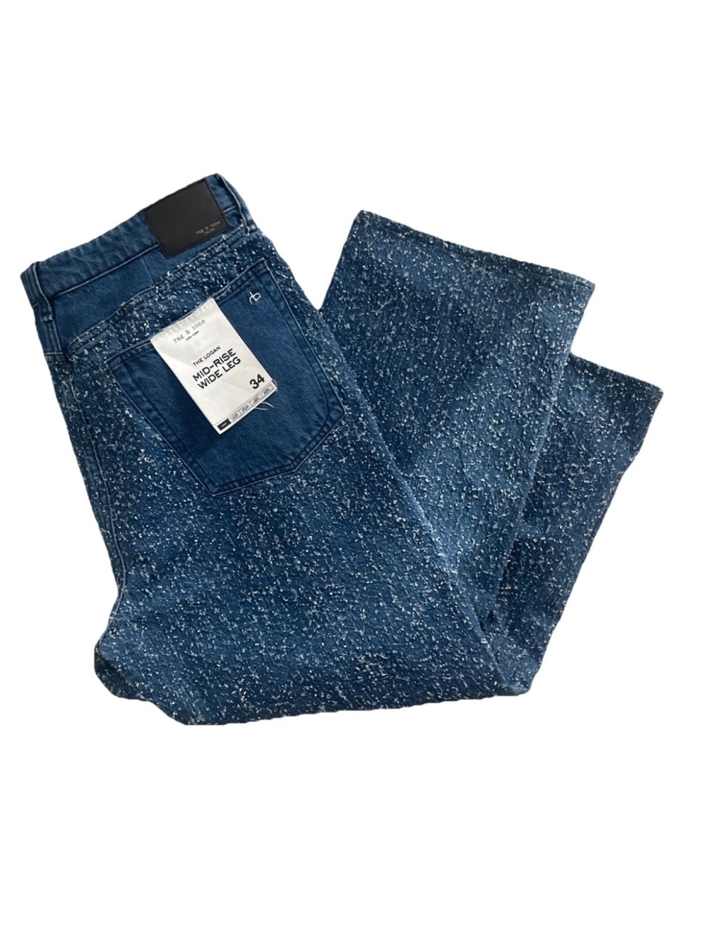 Rag & Bone logan tweed mid rise wide leg rigid 34 new without all tags